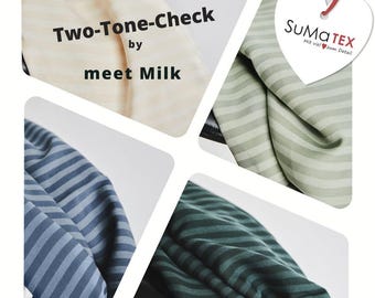 TENCEL Twill Two-Tone-Strip meetMilk verschied. Farben