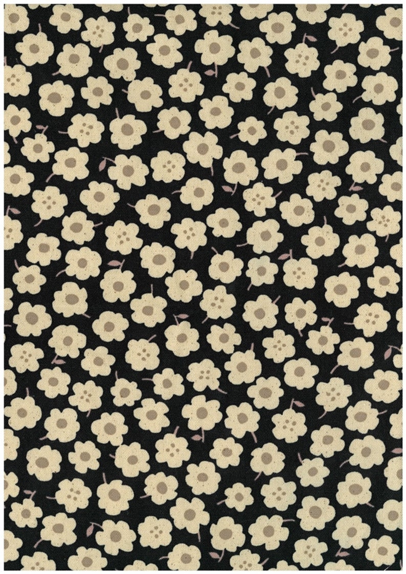 KOKKA cotton modern Japanese fabric LINNEA black image 1