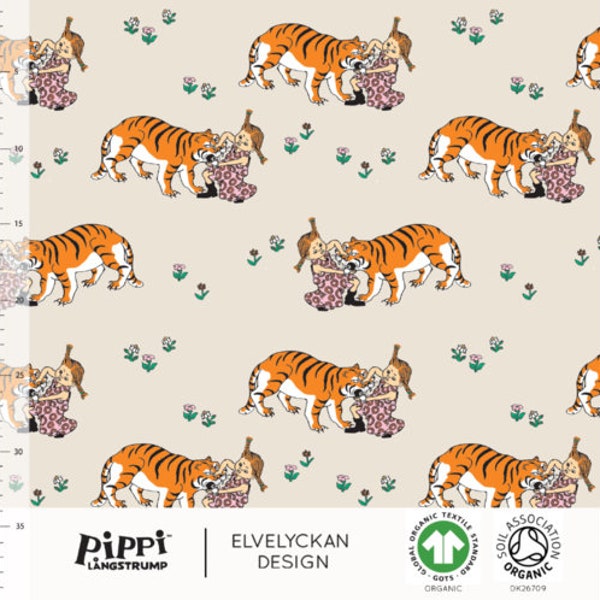 ORGANIC Jersey PIPPi Longstocking TIGER cream Elvelyckan Design