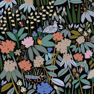 Organic Cotton by Cloud9 Fabrics HIDDEN THICKET Flower Meadow