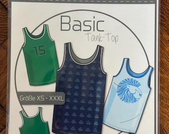 Sewing pattern BASIC Tank Top Men's Sizes XS - XXXL Paper sewing pattern