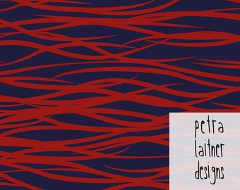 Cotton jersey print Wire by petra laitner dark blue red