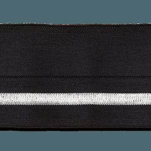 Binding tape bias binding elastic 38 mm black silver folding rubber
