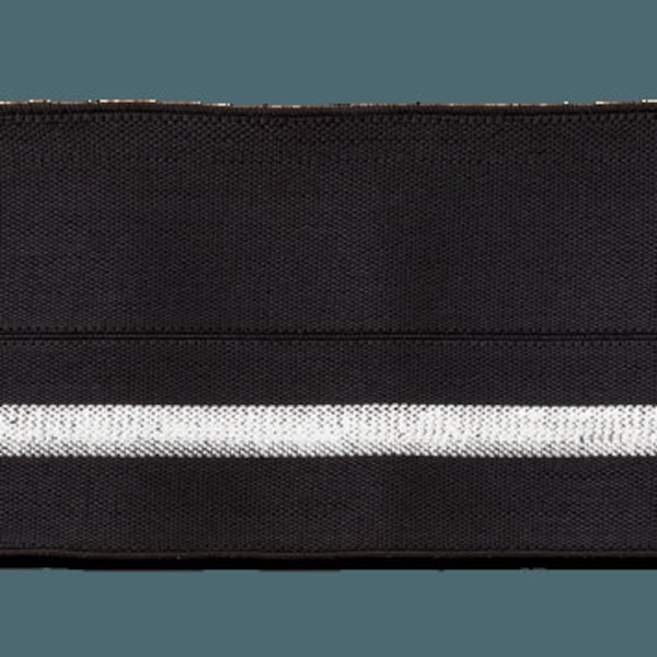 Einfaßband Schrägband elastisch 38 mm schwarz silbern Falzgummi