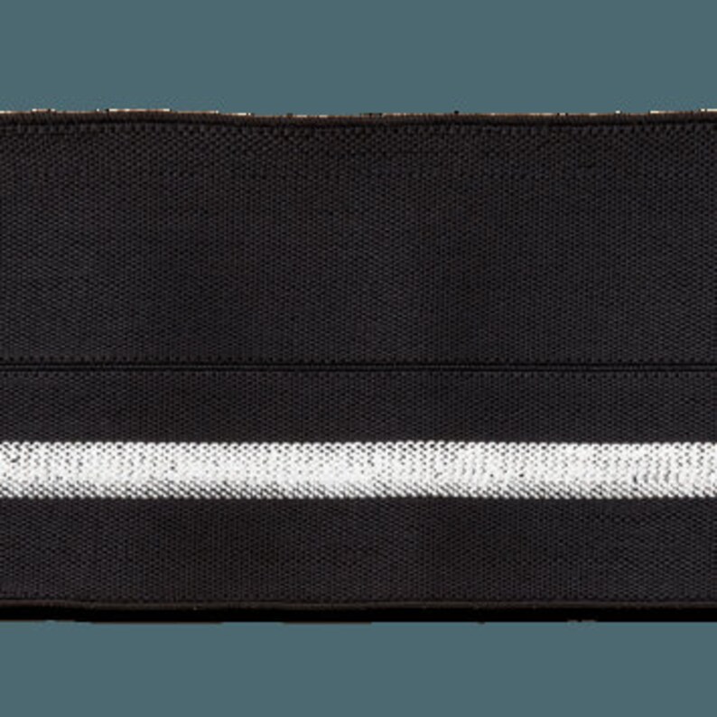 Barrel belt elastic 38 mm black silver folding rubber