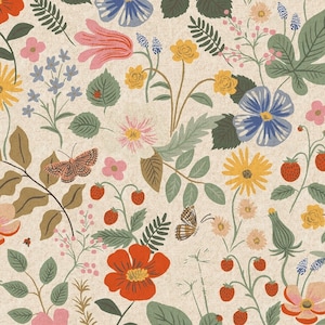 Canvas Strawberry Fieldsby  Rifle Paper flax