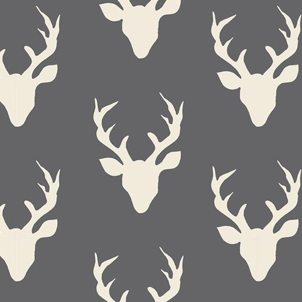 Art Gallery Jersey Deer Head dark grey / white