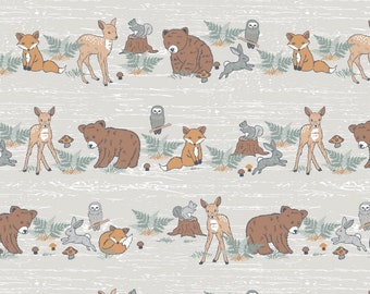 Cotton FIND YOUR PATH studio e fabric fox grey