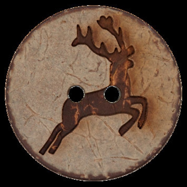 Button Coconut button 2-hole deer 40 mm sand