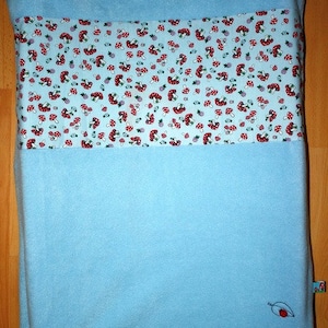 Changing table cover 75 x 55 cm, mushrooms light blue