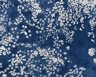KOKKA silk NANI Lei Nani blue with cotton