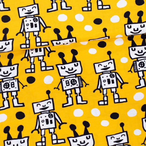 Organic Jersey PaaPii HAPPY ROBOTS sun yellow robot
