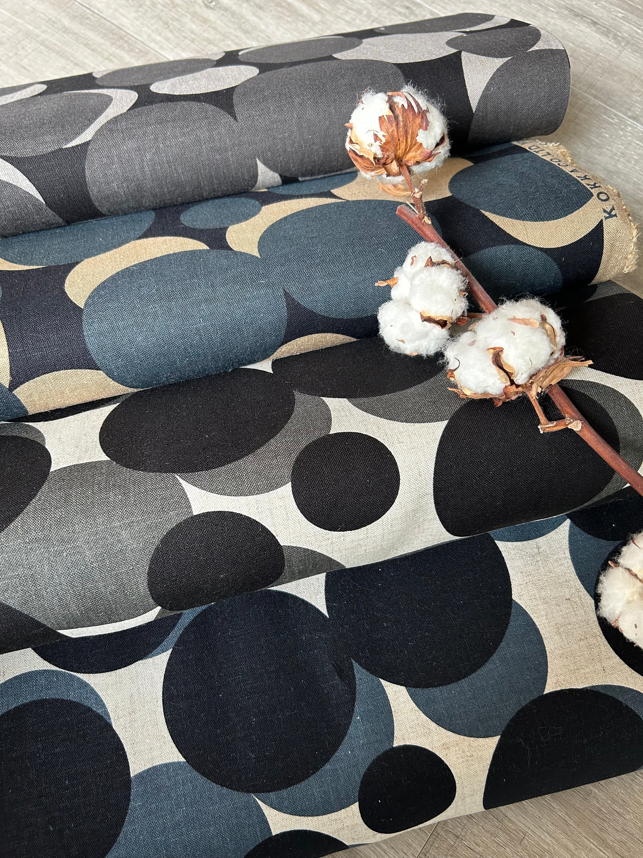 KOKKA viscose-linen modern Japanese fabric DOTS various colors