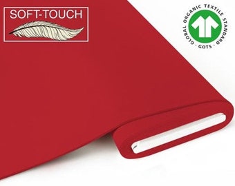 Organic Jersey uni soft-touch red soft