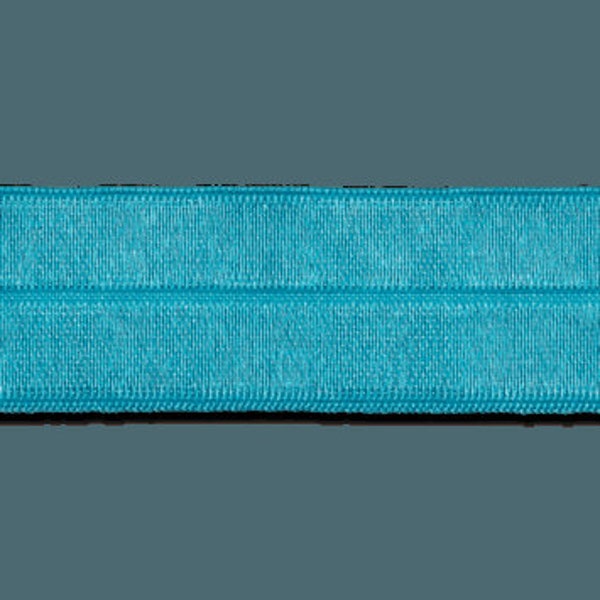 Bezel tape Inclined ribbon Decorative tape elastic band 25 mm turquoise