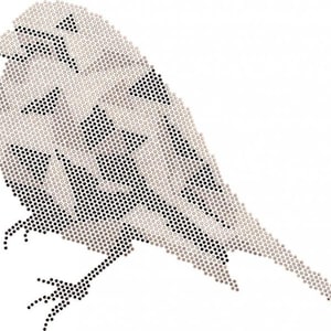 Applique plate bird 26 x 19 cm black silver MAXI