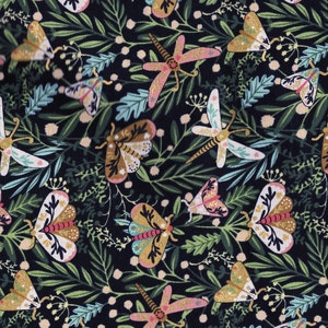 Myth + Dream by cotton & steel metallic cotton moth gold