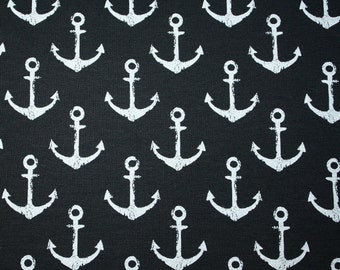 French terry print anchor black chalk white