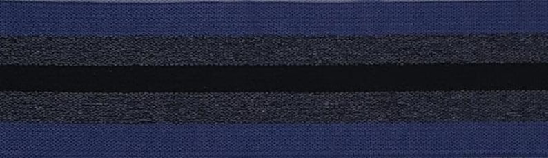 Rubber band 35mm black blue-purple striped on both sides