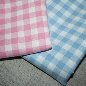 Cotton Vichy check blue or pink checked