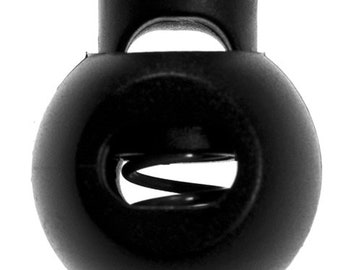 Cord stopper 1-hole KST 18 mm round black