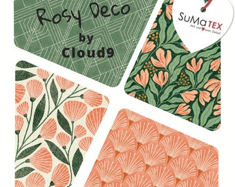 Organic cotton by Cloud9 Fabrics ROSY DECO
