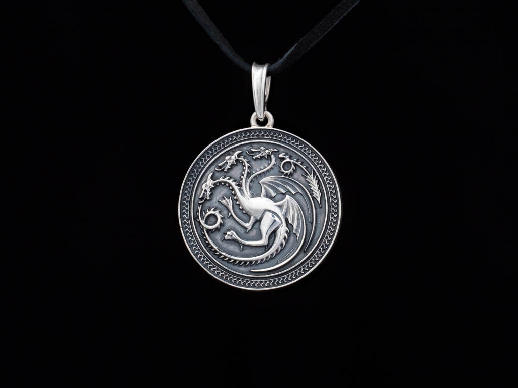House Targaryen Necklace Game of Thrones sterling silver Etsy