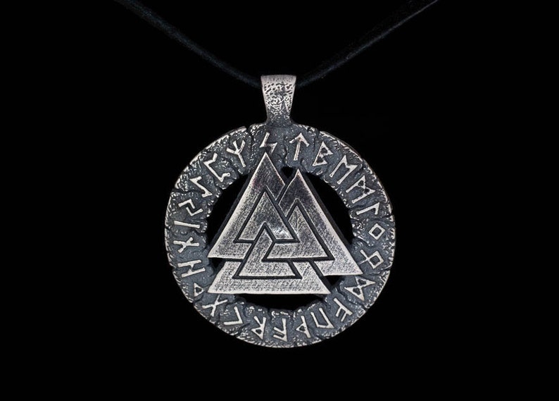 silver valknut pendant silver valknut pendant