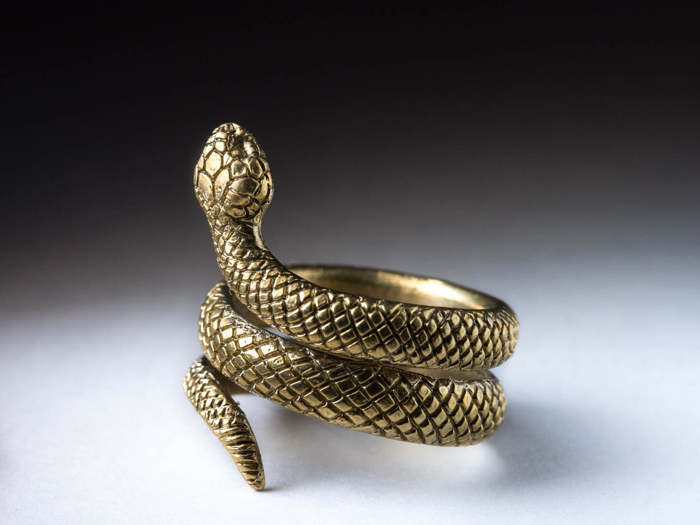Snake Ring brass adjustable size handmade Etsy