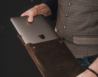 Leather MacBook Pro Sleeve 13" & 15" / Leather Laptop Case / Leather MacBook Pro Organizer / Leather Case / Leather Laptop Sleeve