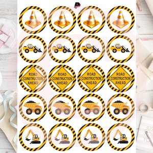 KONSTRUKTION Cupcake Toppers. DRUCKBAR. Babypartybevorzugungen. Party Dekor. Konstruktion. Geburtstag Party Dekorationen.