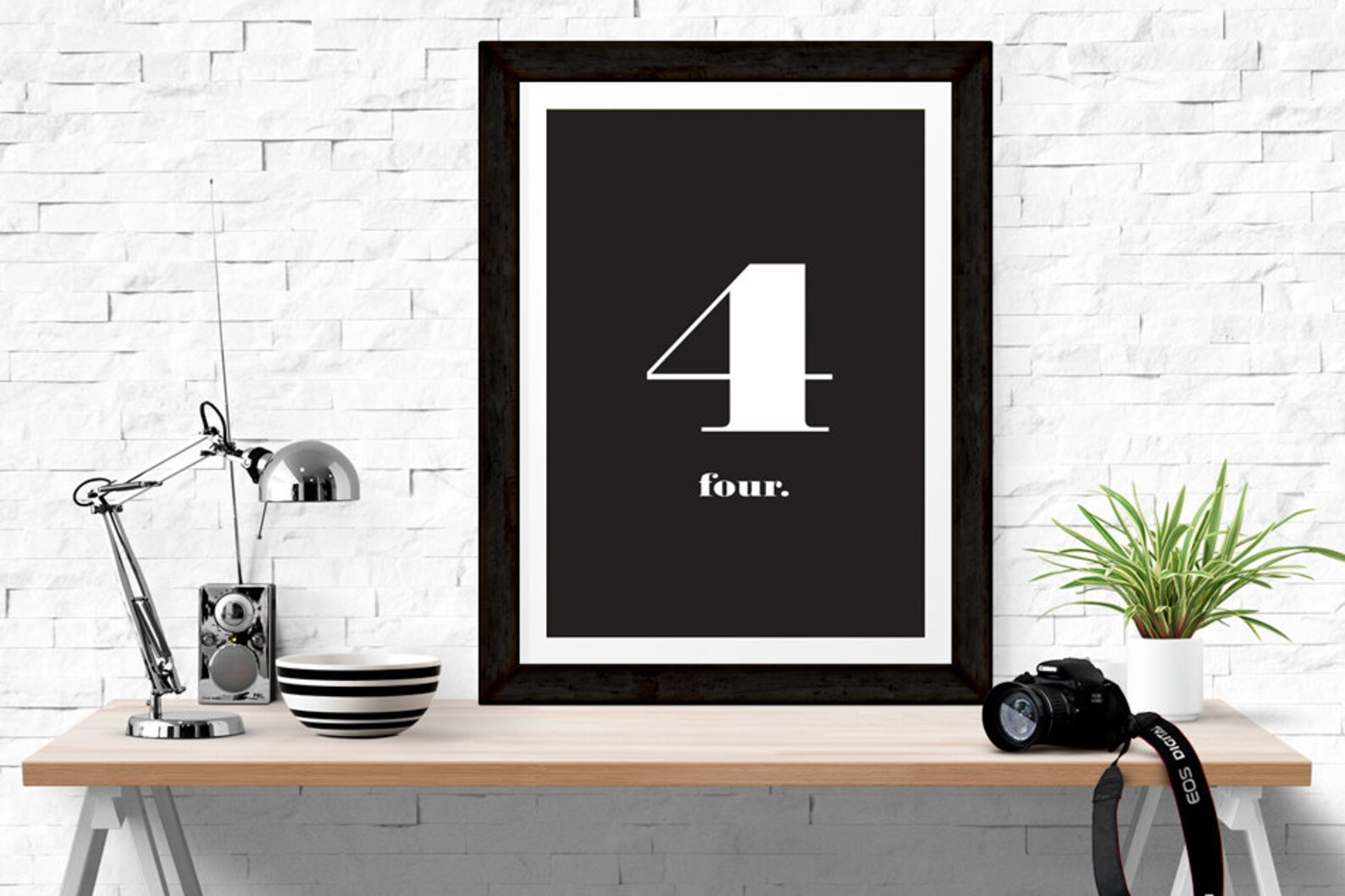 Number 4 Typography Printable Wall Art 24 X 36 | Etsy