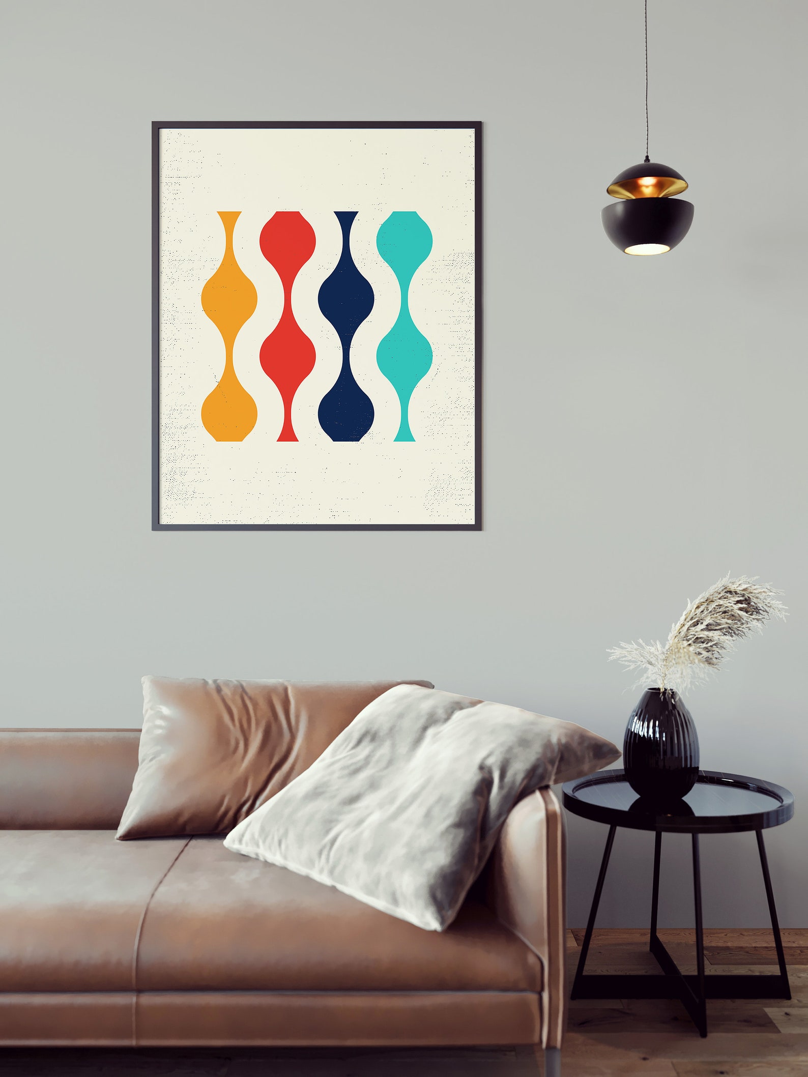 Mid Century Modern Shapes Art Print Retro Pop Geometric Etsy
