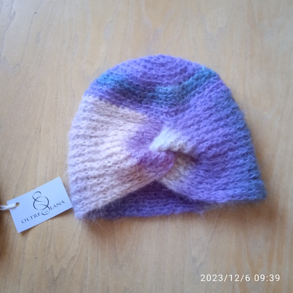 Turbante de mujer, gorro turbante de lana, banda para sombrero de pelo, gorro de invierno para mujer muy suave