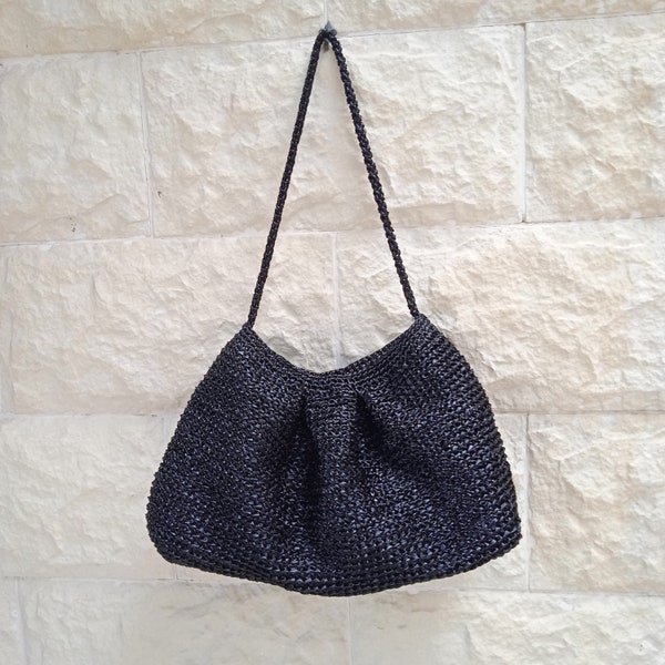 Black Crochet Bag - Etsy