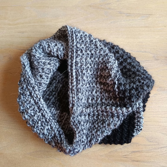 Set di 3 sciarpe a maglia e cappello da donna morbido elasticizzato
