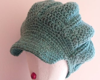 Chapeaux à visière au crochet, casquette en laine pour femmes, casquettes en laine