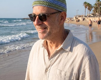Kufi hat crochet - Berber cap - Morrocan fez - morrocan hat - Unisex hat - linen Kufi hats - crochet Summer hat