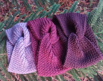 Bande de turban en laine pour femmes, bandeau, fait main.