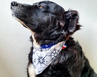 "Marin" Collection, Reversible Bandana for dog or cat, 8 fabrics to choose from