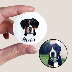 Patch to sew, to personalize from a photo of your pet dog, cat or rabbit, embroidery, handmade image 9