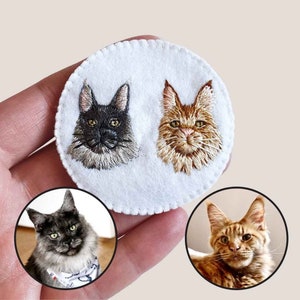Patch to sew, to personalize from a photo of your pet dog, cat or rabbit, embroidery, handmade Sans prénom