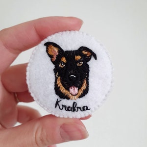 Patch to sew, to personalize from a photo of your pet dog, cat or rabbit, embroidery, handmade image 7