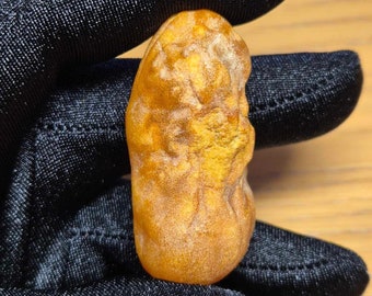 Natural Amber Brown Drop, Full Skin Pattern, 13 g, Amber Gemstone, for collectors