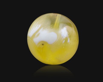 Natural Bead, Opaque Yellow with Milky, Natural Pattern, for collectors, 16.7 mm, Exclusive Gemstone, #801