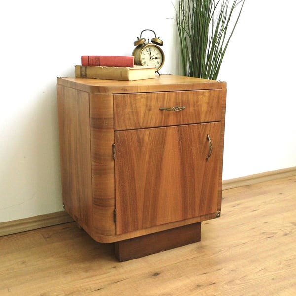 Vintage Nightstand Mid Century Uneven Furniture Wood End Side Table Bedside Coffee Table Vanity Wooden Cabinet Night Stand Chest of Drawers