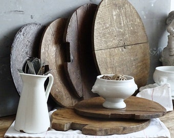 Antique Bread Board Wood, Round Cheese Serving Board, Primitive Cutting Board, Chopping Board, Old Rustic Board, Farmhouse Country Kitchen