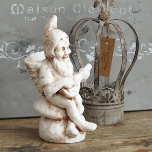 Vintage Gartenzwerg Gartenzwerg Figur: Shabby Chic Musiker Elfe Figur