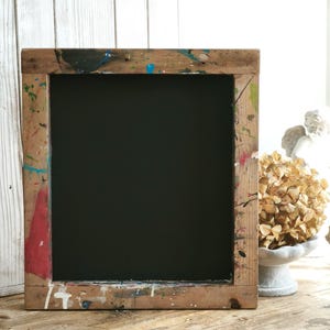 Handmade Framed Chalkboard Wall Sign: Distressed Farmhouse Kitchen Memo Board