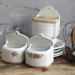 Floral Keramik Salz Box Keller Wandbehang: Vintage Wand Küche Küche